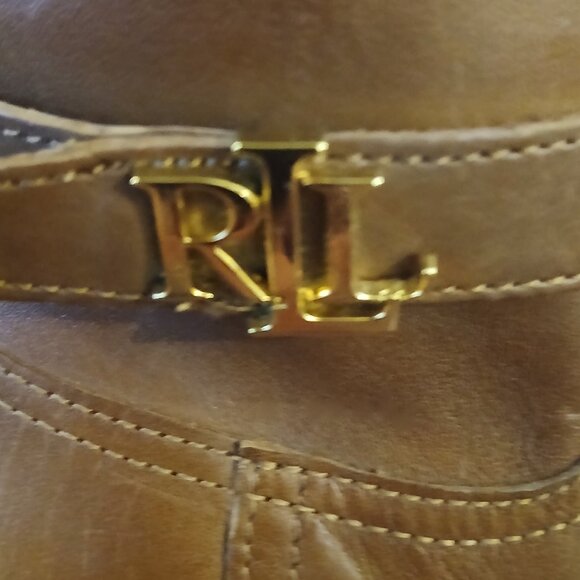 Ralph Lauren Everly Leather Riding Boots Saddle Brown Women s 8.5 - Picture 3 of 6